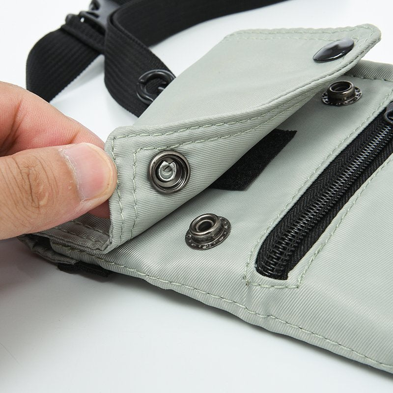 Black Men's & Women's Nylon Crossbody Phone Bag - Multi-purpose Splash-proof Shoulder Pouch for Travel & Daily Use - Image 2
