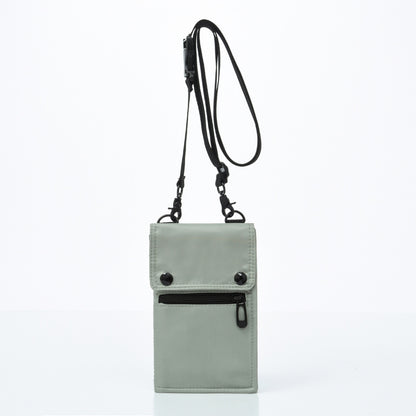 Grey Men's & Women's Nylon Crossbody Phone Bag - Multi-purpose Splash-proof Shoulder Pouch for Travel & Daily Use