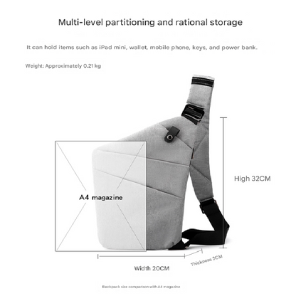 Red Anti-theft Crossbody Sling Bag for Men & Women - Slim, Lightweight Chest Shoulder Pack for Travel & Daily Commute - Image 4