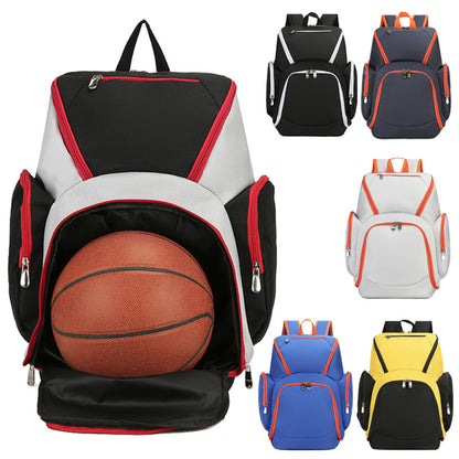 Black and yellow Large Capacity Oxford Cloth Basketball Backpack - Waterproof Gym & Travel Bag for Men & Women with S-Type Straps - Image 3