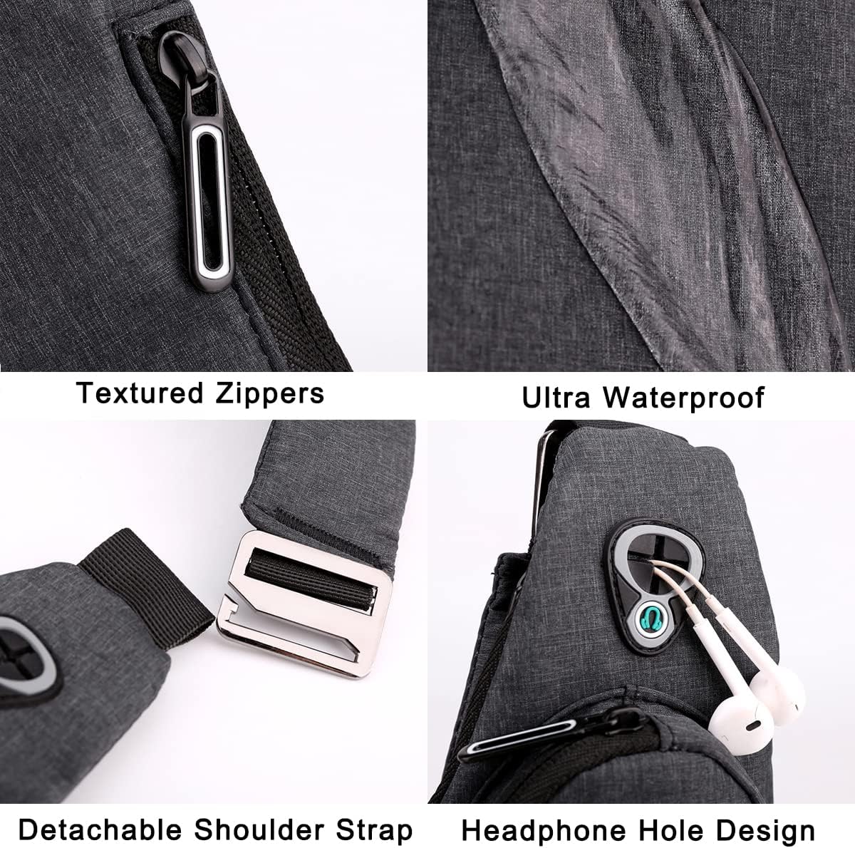 Black on the right shoulder New Men's Reflective Crossbody Sling Bag - Casual Commuter Shoulder Chest Pack for Daily Essentials - Image 3