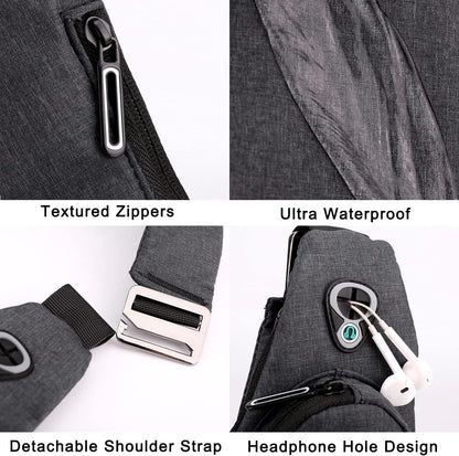 Blue left shoulder New Men's Reflective Crossbody Sling Bag - Casual Commuter Shoulder Chest Pack for Daily Essentials - Image 3