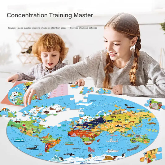 Dinosaur jigsaw puzzle Round Cardboard 70-Piece Jigsaw Puzzle - Educational Kids Puzzle Toy, Fun & Engaging - Image 3