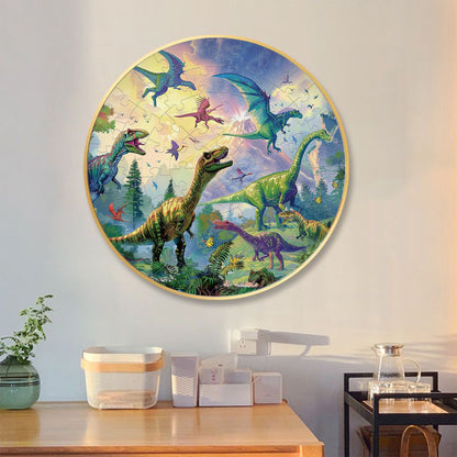 Dinosaur jigsaw puzzle Round Cardboard 70-Piece Jigsaw Puzzle - Educational Kids Puzzle Toy, Fun & Engaging - Image 4