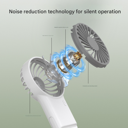 2-PCS Green New Portable Handheld Air Cooler Fan - Foldable Desktop USB Rechargeable Mini Fan with Climbing Buckle - Image 4