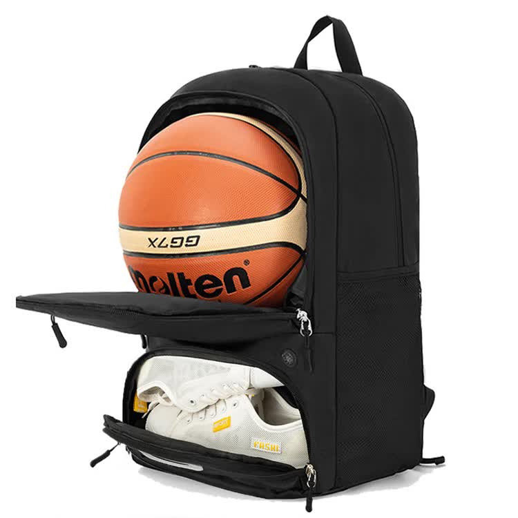 Red Sports Backpack with Separate Shoe & Ball Compartments - Waterproof Gym Bag for Basketball, Soccer, Travel & Daily Use - Image 2