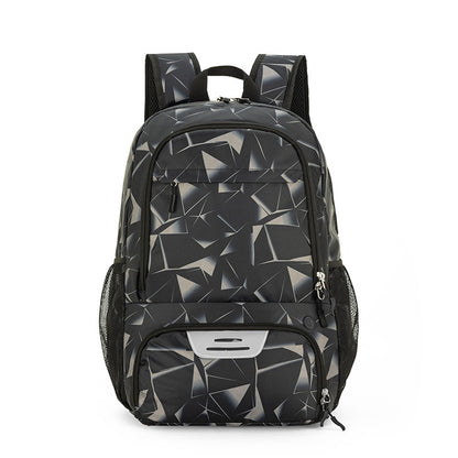 Grey Sports Backpack with Separate Shoe & Ball Compartments - Waterproof Gym Bag for Basketball, Soccer, Travel & Daily Use