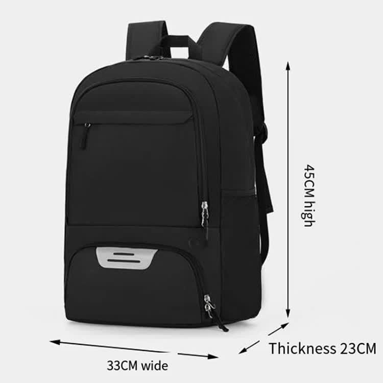 Grey Sports Backpack with Separate Shoe & Ball Compartments - Waterproof Gym Bag for Basketball, Soccer, Travel & Daily Use - Image 6