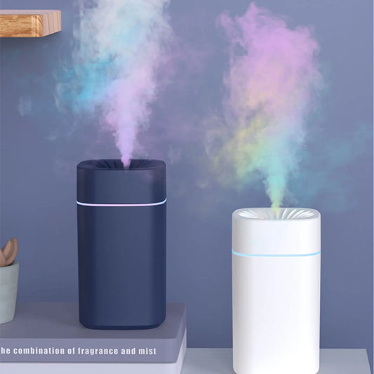 White 2-in-1 Ultrasonic Air Humidifier with 7-Color LED Night Light - Quiet Desktop Mini Humidifier for Home, Office, Bedroom - Image 2
