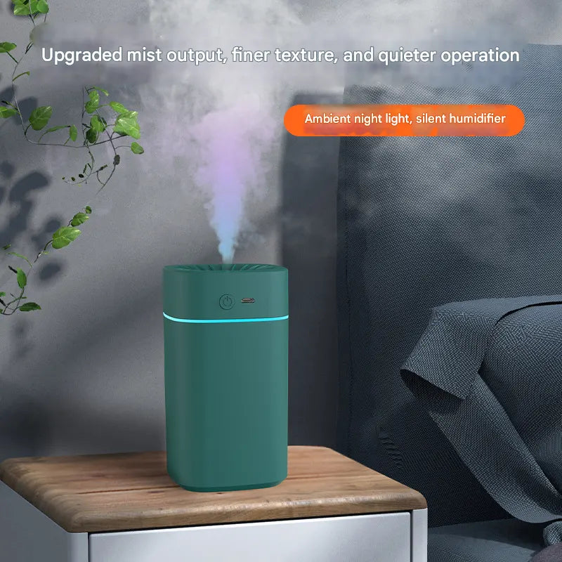White 2-in-1 Ultrasonic Air Humidifier with 7-Color LED Night Light - Quiet Desktop Mini Humidifier for Home, Office, Bedroom - Image 4