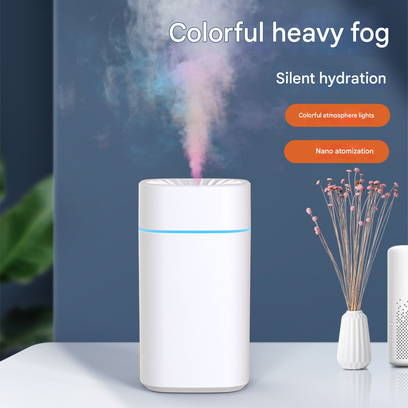 Green 2-in-1 Ultrasonic Air Humidifier with 7-Color LED Night Light - Quiet Desktop Mini Humidifier for Home, Office, Bedroom - Image 3