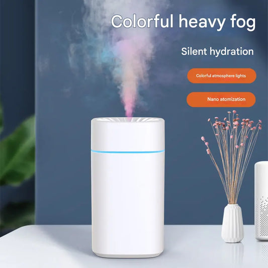 Green 2-in-1 Ultrasonic Air Humidifier with 7-Color LED Night Light - Quiet Desktop Mini Humidifier for Home, Office, Bedroom - Image 3