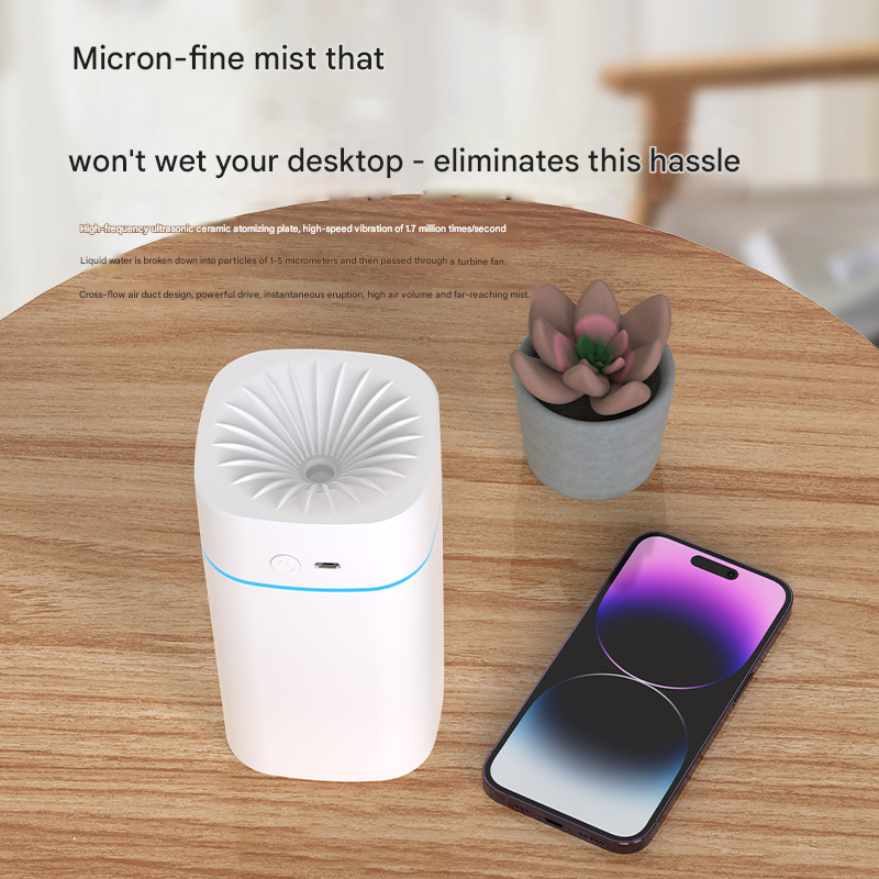 Green 2-in-1 Ultrasonic Air Humidifier with 7-Color LED Night Light - Quiet Desktop Mini Humidifier for Home, Office, Bedroom - Image 5