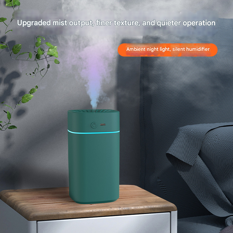 Blue 2-in-1 Ultrasonic Air Humidifier with 7-Color LED Night Light - Quiet Desktop Mini Humidifier for Home, Office, Bedroom - Image 4