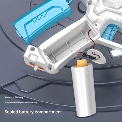 Grey Electric Shark Water Gun for Kids - Automatic Continuous Shot Blaster with Large Capacity Water Bottle & Rechargeable Lithium Battery - Long Range Summer Outdoor Toy - Image 3