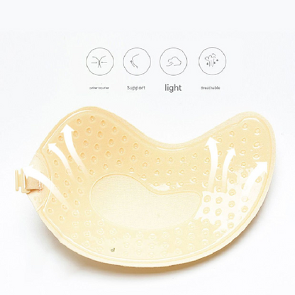 3-PCS Skin color Invisible Silicone Push-Up Bra - Reusable Adhesive Mango Breast Pasties with Breathable Design - Strapless Backless Self-Adhesive Nipple Covers for Women(Cup C) - Image 2