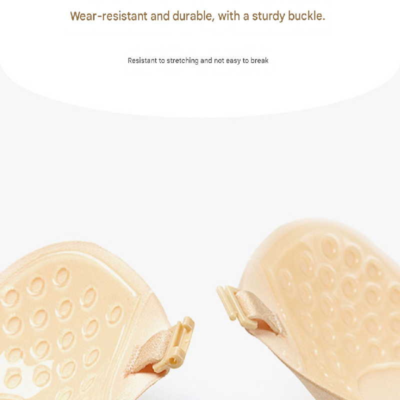 3-PCS Skin color Invisible Silicone Push-Up Bra - Reusable Adhesive Mango Breast Pasties with Breathable Design - Strapless Backless Self-Adhesive Nipple Covers for Women(Cup C) - Image 4