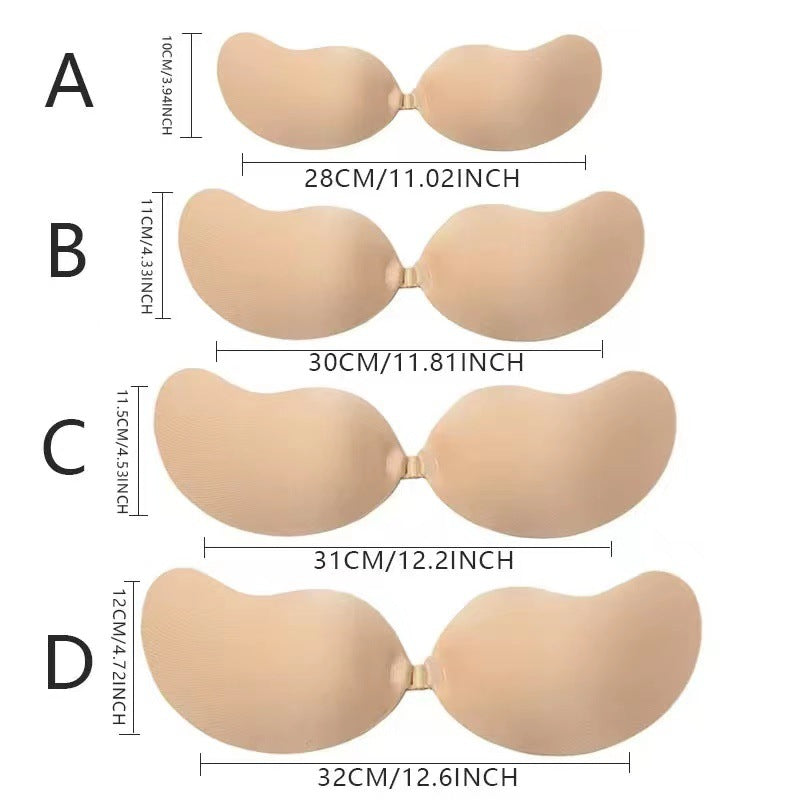 3-PCS Skin color Invisible Silicone Push-Up Bra - Reusable Adhesive Mango Breast Pasties with Breathable Design - Strapless Backless Self-Adhesive Nipple Covers for Women(Cup D) - Image 6