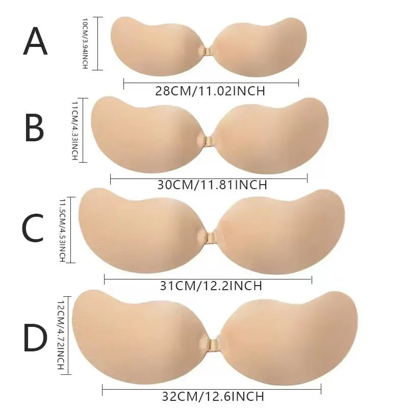 3-PCS Black color Invisible Silicone Push-Up Bra - Reusable Adhesive Mango Breast Pasties with Breathable Design - Strapless Backless Self-Adhesive Nipple Covers for Women(Cup A) - Image 5