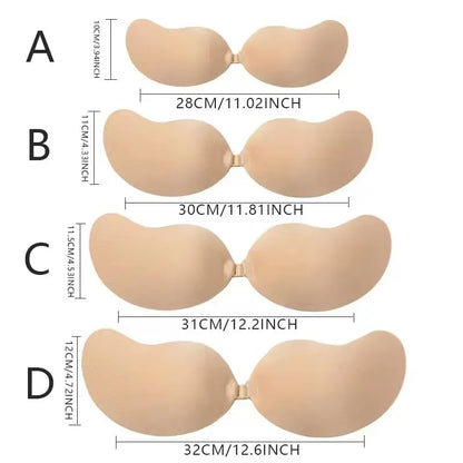 3-PCS Black color Invisible Silicone Push-Up Bra - Reusable Adhesive Mango Breast Pasties with Breathable Design - Strapless Backless Self-Adhesive Nipple Covers for Women(Cup A) - Image 5