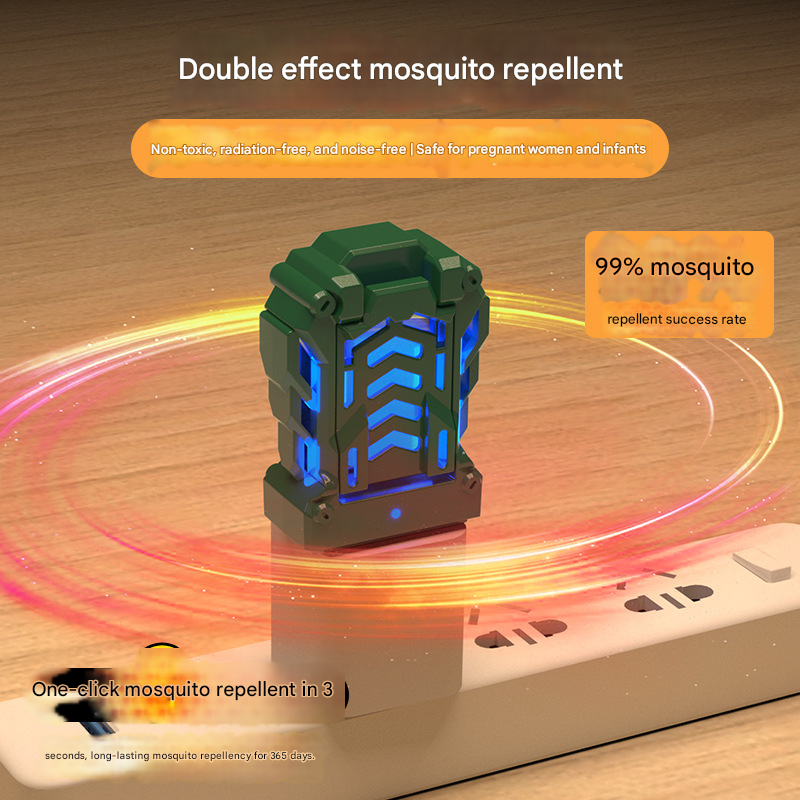 Green Portable USB Mosquito Repellent Heater - Electric Mosquito Killer with Blue Light Lure - Smart Thermostatic for Indoor & Outdoor Use - Non-Toxic & Silent - Image 3