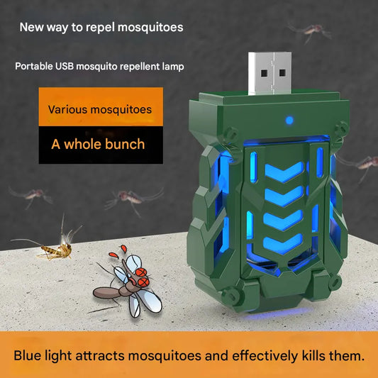 Green Portable USB Mosquito Repellent Heater - Electric Mosquito Killer with Blue Light Lure - Smart Thermostatic for Indoor & Outdoor Use - Non-Toxic & Silent - Image 4