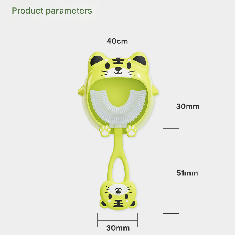 Blue frog U-Shaped Kids Toothbrush - Food Grade Silicone Manual Toothbrush for 2-12 Year Olds - 360 degree Full Mouth Cleaning Baby Oral Care - Comes with Wall Mount Holder - Image 4