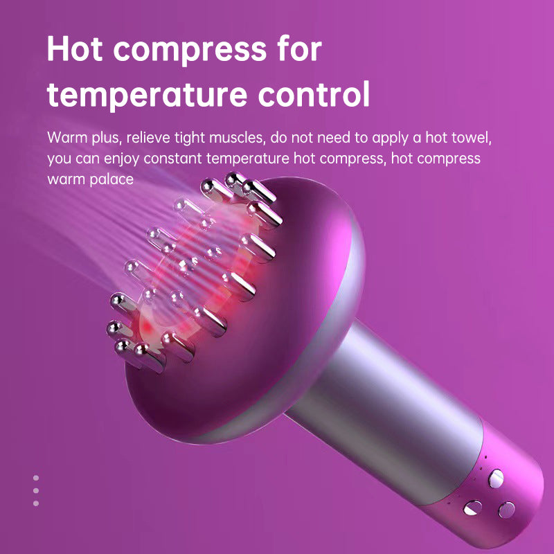 Purple Electric Meridian Brush Massager - 6-in-1 Handheld Device with Vibration, Microcurrent, and Heat Therapy - Image 2