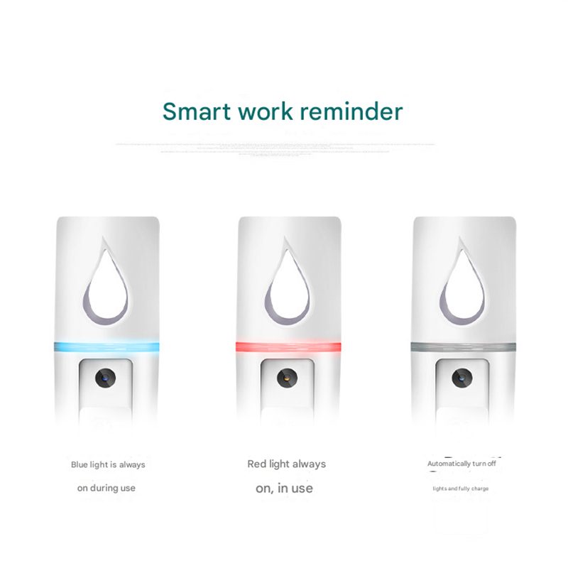 White Portable Nano Facial Mister - 20mL USB Rechargeable Hydrating Sprayer for Face & Skin - Image 5