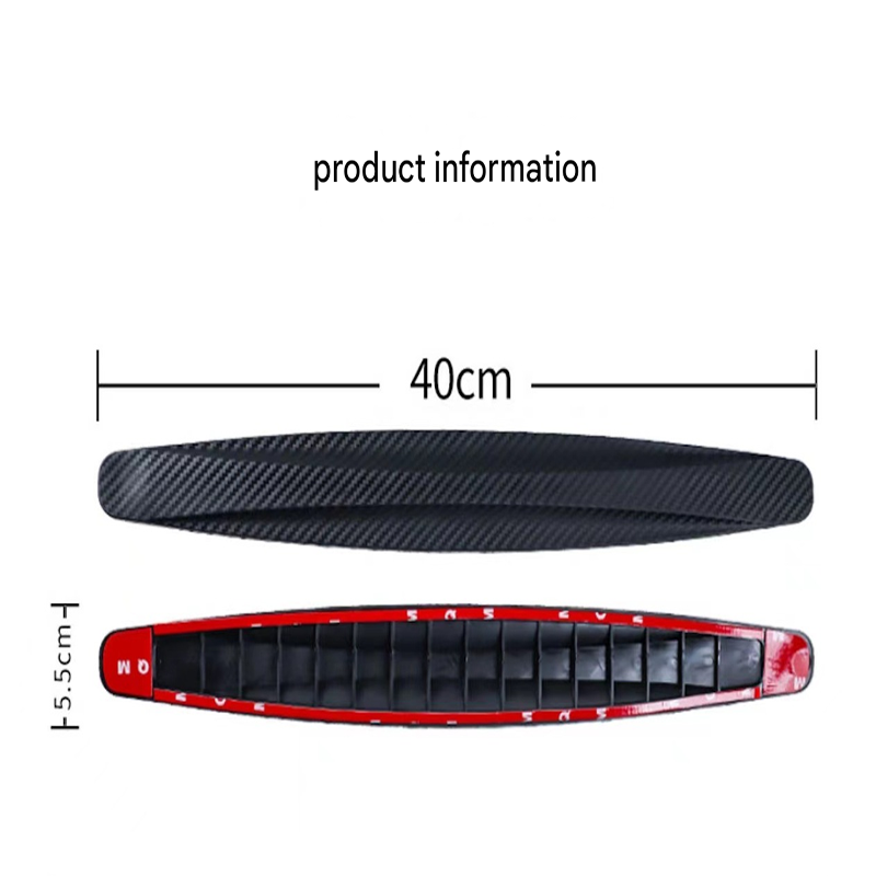 3-PCS Grey Universal Car Bumper Protector Strips - Carbon Fiber Look Anti-Scratch Guards (2-Pack) - Image 5