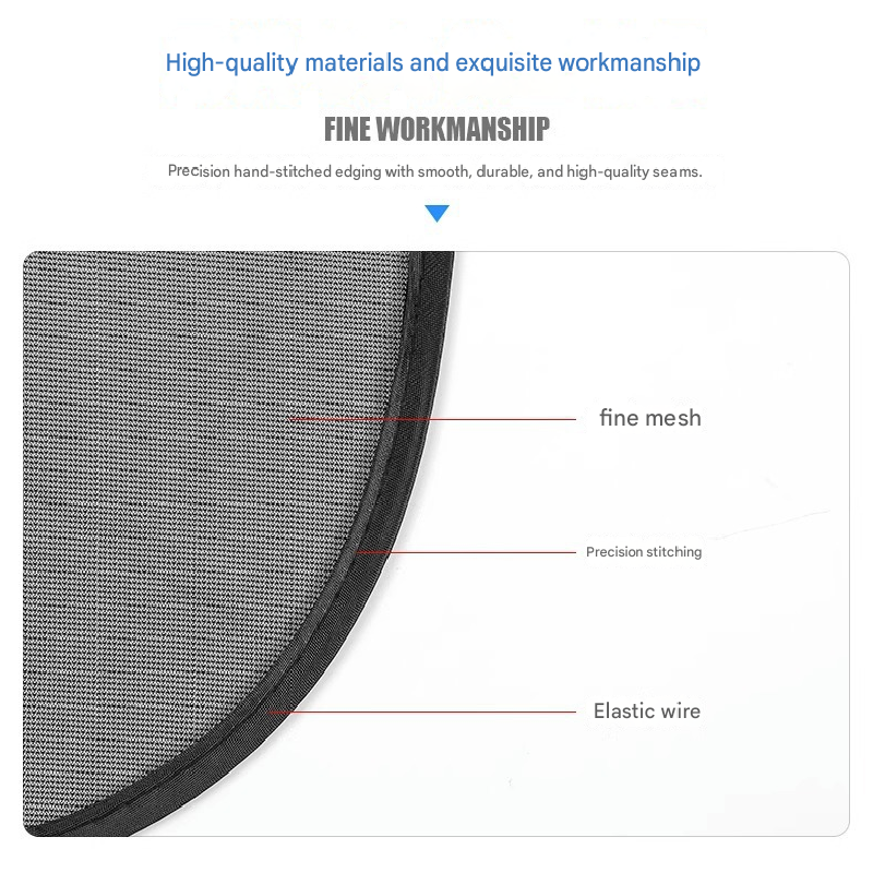 Black Universal Car Window Sun Shade Set - Mesh Fabric UV Protection(One hole-free rear gear + four hole-free side gears) - Image 7