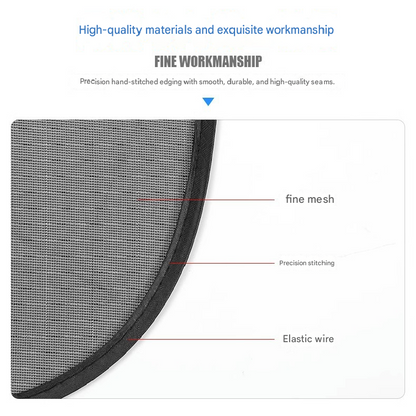 Black Universal Car Window Sun Shade Set - Mesh Fabric UV Protection(One hole-free rear gear + four hole-free side gears) - Image 7
