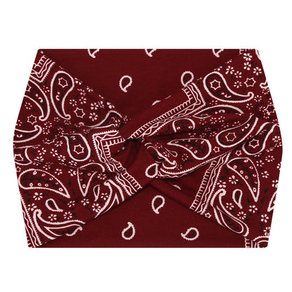 5-PCS Cashew nuts are red Women's Extra Wide Turban Headband - Elastic Yoga & Sports Hair Wrap