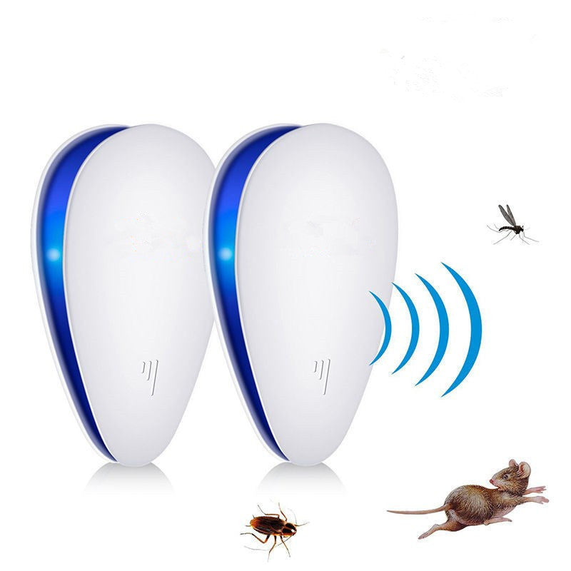2-PCS White Ultrasonic Pest Repeller - Smart Frequency Electronic Device for Mosquitoes, Rodents & Insects - Image 3