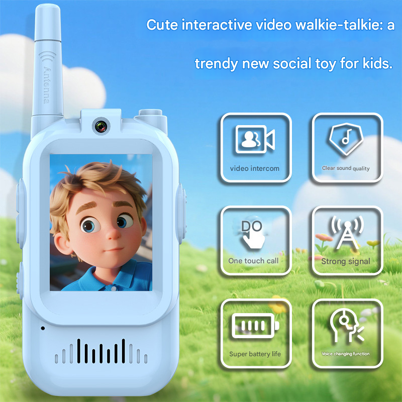 Kids Video Walkie Talkie 2-Pack with 2-inch Screen - Long Range, Clear Sound & Voice Changer for Outdoor Fun & Indoor Play - Image 2
