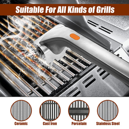 Powerful Electric Steam Grill Brush with Built-in Scraper - Deep Clean for All BBQ Grates - Image 3