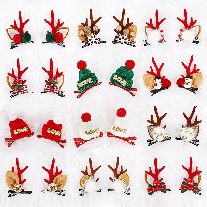 Snowflake Summary Festive Christmas Hair Clips for Girls & Women - Fabric & Metal Design - Image 2