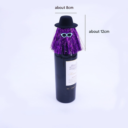 5-PCS Silver Halloween Party Wine Bottle Hats - Spooky Creative Bottle Decorations, Approx. 8x12cm - Image 4