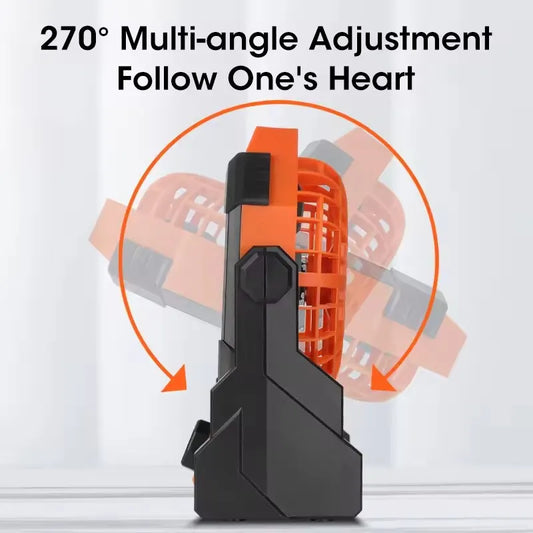 Black Portable Outdoor Camping Fan with LED Light - Rechargeable USB Tent Fan for Australia - Image 3