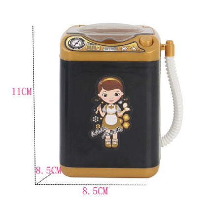 Black Kids Mini Electric Toy Washing Machine with Spin Dryer Basket - Pretend Play Appliance - Image 5