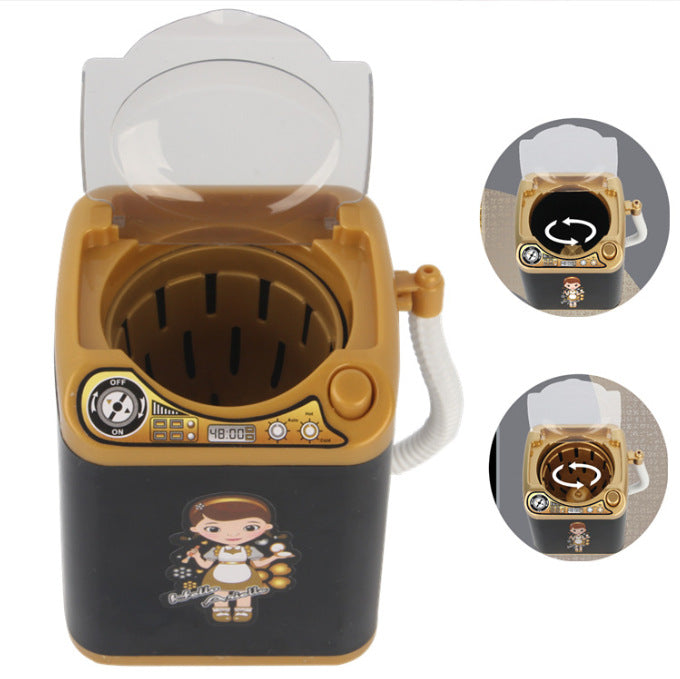 Blue Kids Mini Electric Toy Washing Machine with Spin Dryer Basket - Pretend Play Appliance - Image 3