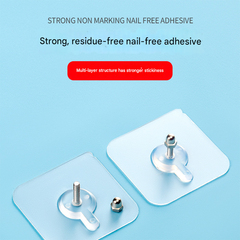 50-PCS Heavy Duty Adhesive Screw Stickers No Drilling Wall Hooks 6x6cm Waterproof Stainless Steel for Kitchen Bathroom Rental Friendly(16mm) - Image 3