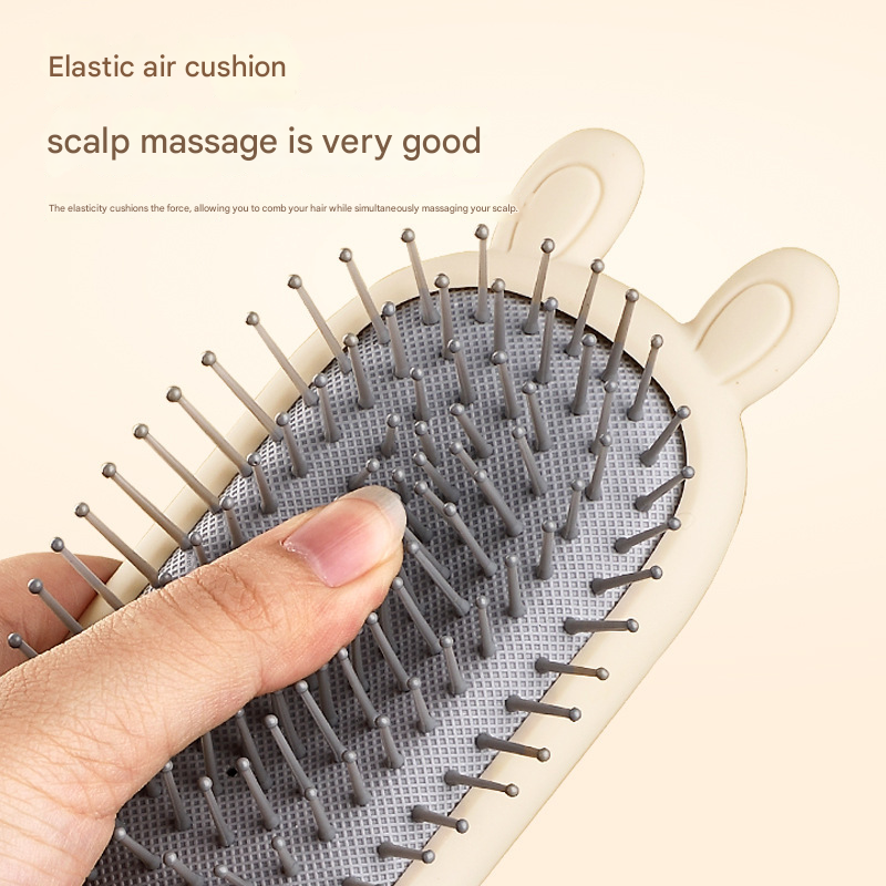 Oval comb Soft Touch Air Cushion Hair Brush with Built-in Cleaning Claw Detangling Massage Comb for Wet and Dry Hair Gentle Scalp Care - Image 4
