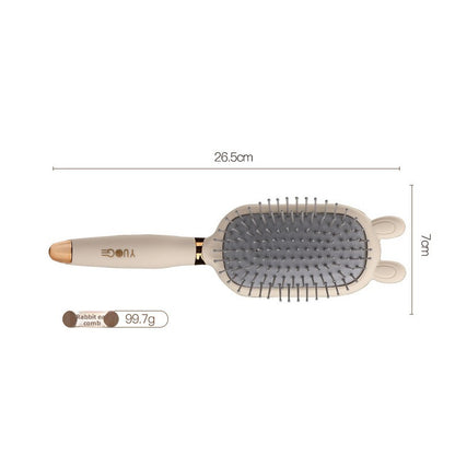 Rabbit ear comb Soft Touch Air Cushion Hair Brush with Built-in Cleaning Claw Detangling Massage Comb for Wet and Dry Hair Gentle Scalp Care - Image 5