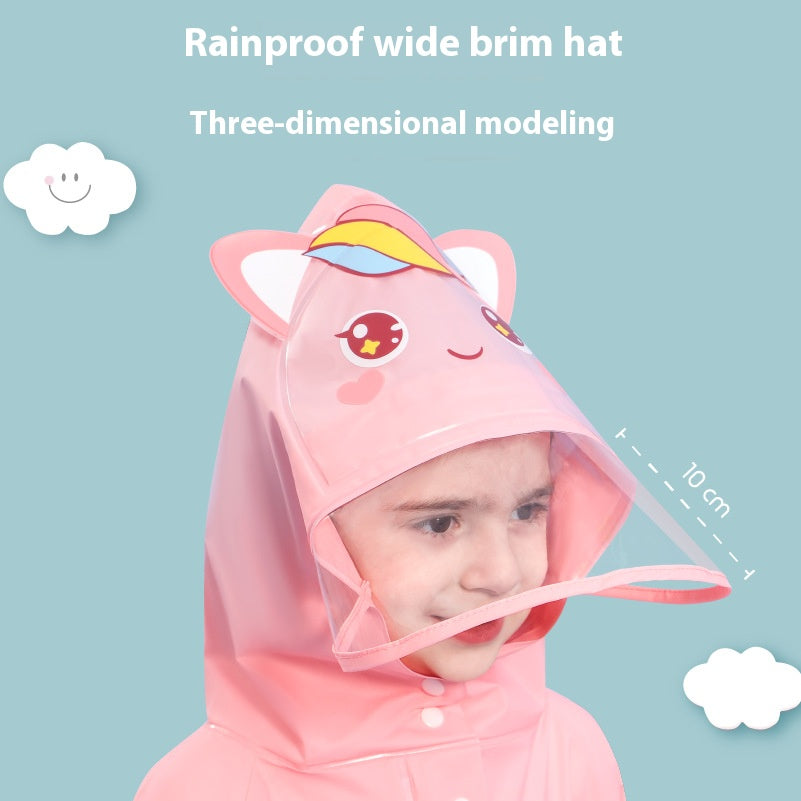 Pink unicorn  Kids Waterproof Raincoat with Expandable Backpack Slot Hooded Rain Jacket for Boys & Girls School & Outdoor(size:M) - Image 2