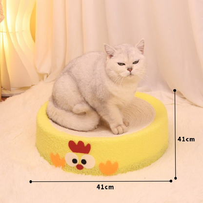 Round black coal balls Large Cat Scratcher Bed 2 in 1 Sisal Scratching Pad & Plush Lounge Nest Durable Claw Grinder Mat for Indoor Cats - Image 4