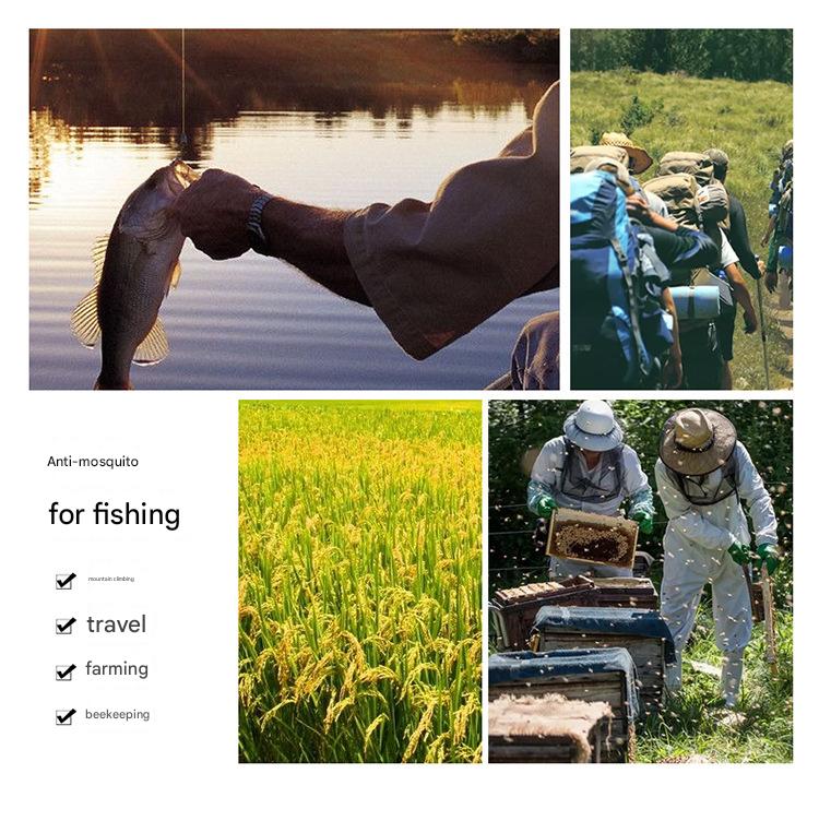 Letter gray Outdoor Fishing Hat with Mesh Head Net Sun Protection Bucket Cap Anti-Mosquito Fly Guard for Gardening Hiking & Beekeeping - Image 2