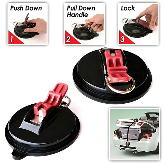4 Pack Deep blue dial + black buckle Heavy Duty Suction Cup Anchors with S-Hooks for Car Side Awnings and Camping Tarps Multifunctional Tie Down Points for Outdoor Road Trips 10kg Capacity - Image 2