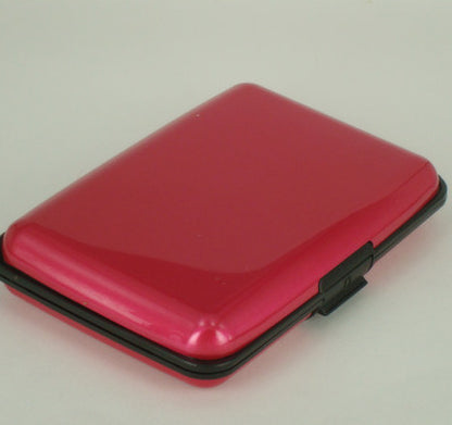 3-Pcs Rose red Slim Aluminium Credit Card Holder RFID Blocking Wallet Hard Shell Case Business Card Organiser Lightweight Pocket Size for Everyday Use