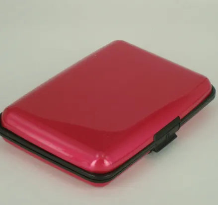 3-Pcs Rose red Slim Aluminium Credit Card Holder RFID Blocking Wallet Hard Shell Case Business Card Organiser Lightweight Pocket Size for Everyday Use